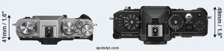 Compare X-T10 versus Zf top