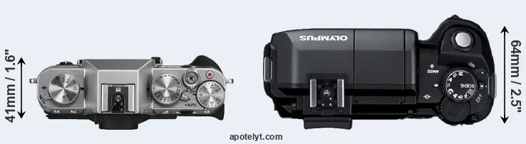 Compare X-T10 versus E-300 top