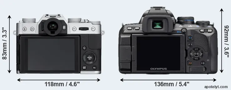 Comparison X-T10 or E-510 rear