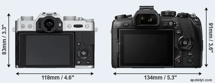 Comparison X-T10 or E-M1 II rear