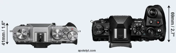 Compare X-T10 versus E-M1 III top