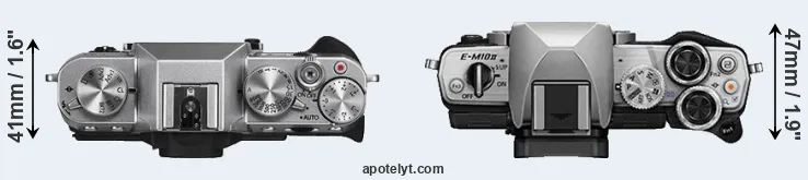 Compare X-T10 versus E-M10 II top