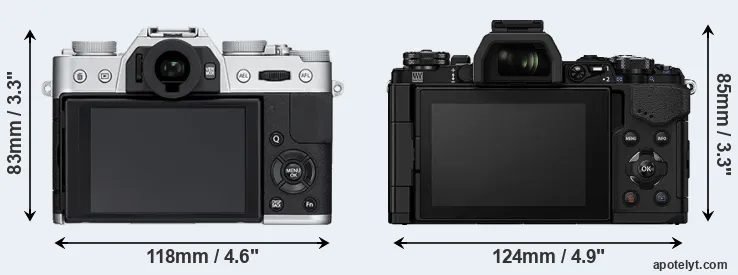 Comparison X-T10 or E-M5 II rear