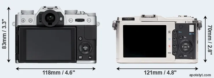 Comparison X-T10 or E-P1 rear