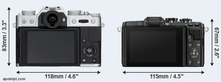 Comparison X-T10 or E-PL7 rear