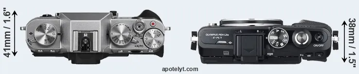 Compare X-T10 versus E-PL7 top
