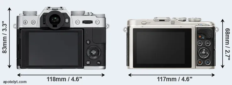 Comparison X-T10 or E-PL9 rear