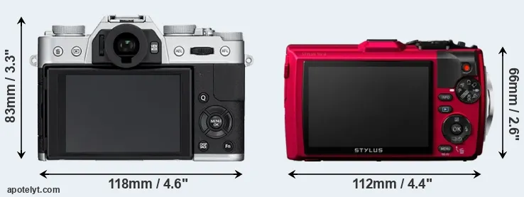 Comparison X-T10 or TG-4 rear