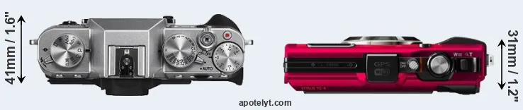 Compare X-T10 versus TG-4 top