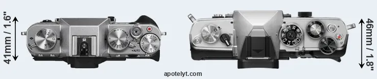 Compare X-T10 versus OM-3 top