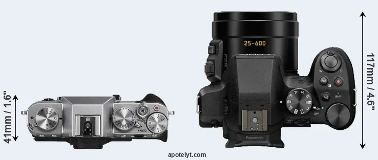 Compare X-T10 versus FZ300 top