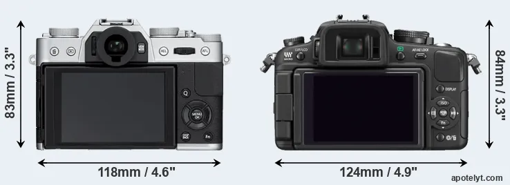 Comparison X-T10 or G1 rear