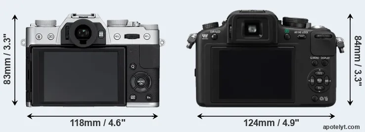 Comparison X-T10 or G10 rear
