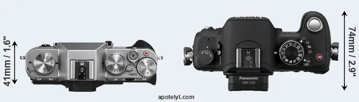 Compare X-T10 versus G10 top