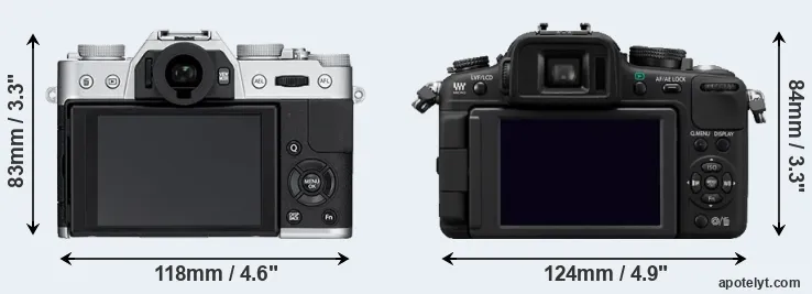 Comparison X-T10 or G2 rear