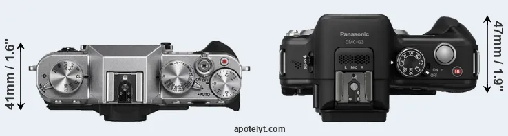 Compare X-T10 versus G3 top