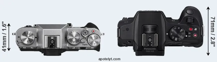 Compare X-T10 versus G6 top