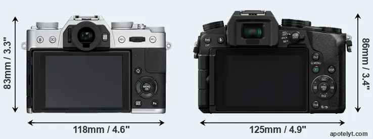 Comparison X-T10 or G7 rear