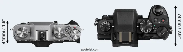 Compare X-T10 versus G80 top