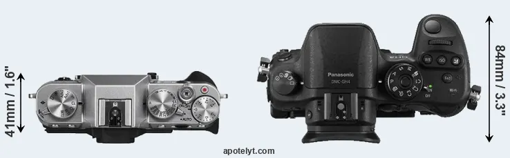 Compare X-T10 versus GH4 top