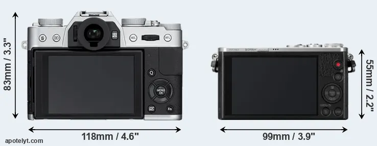 Comparison X-T10 or GM1 rear