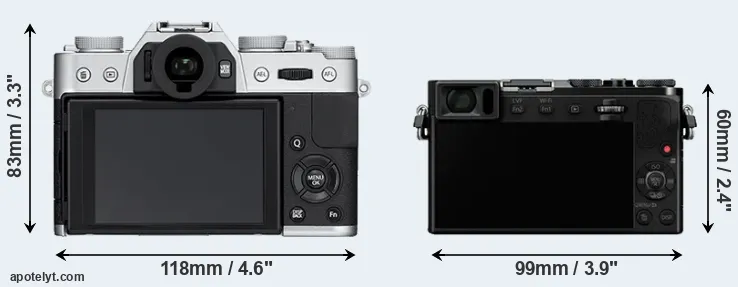 Comparison X-T10 or GM5 rear