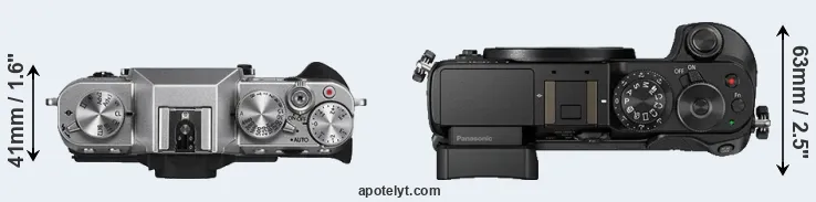 Compare X-T10 versus GX8 top