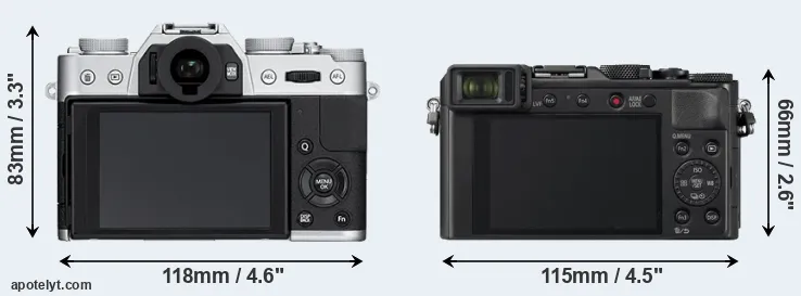 Comparison X-T10 or LX100 II rear
