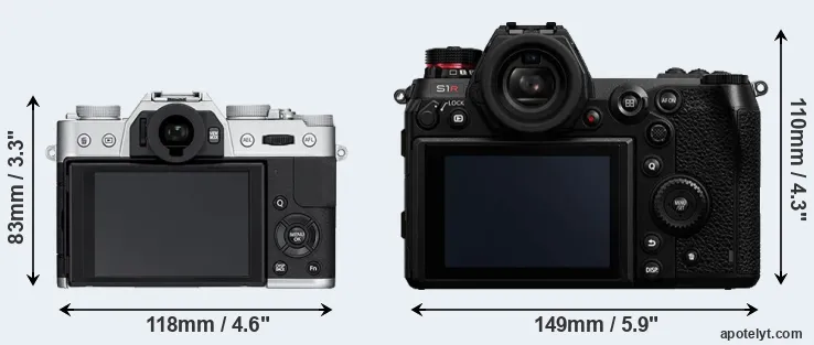 Comparison X-T10 or S1R rear