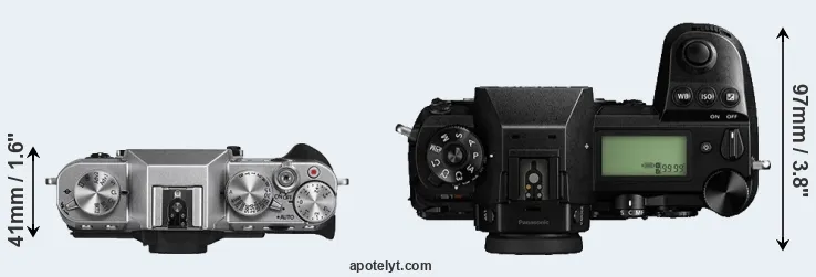 Compare X-T10 versus S1R top