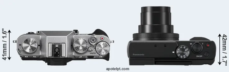 Compare X-T10 versus ZS80 top