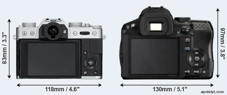 Comparison X-T10 or K-30 rear