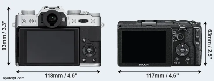 Comparison X-T10 or GR II rear