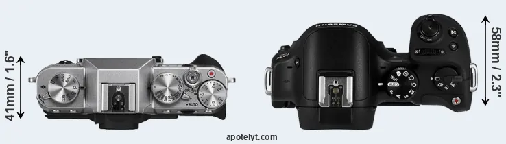 Compare X-T10 versus NX30 top