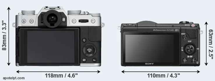 Comparison X-T10 or A5100 rear
