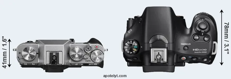 Compare X-T10 versus A58 top