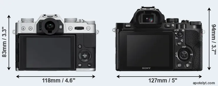 Comparison X-T10 or A7S rear
