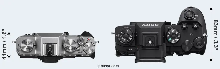 Compare X-T10 versus A9 III top