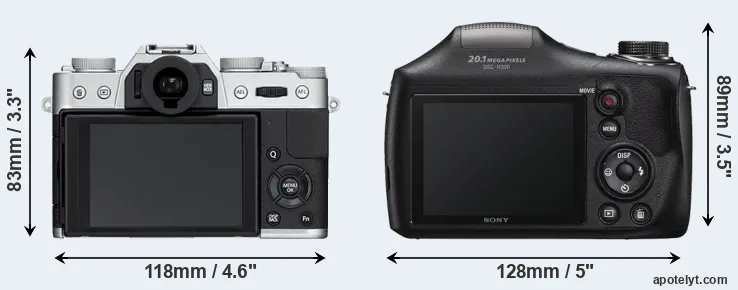 Comparison X-T10 or H300 rear