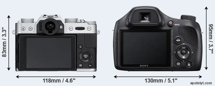 Comparison X-T10 or H400 rear