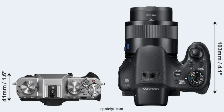 Compare X-T10 versus HX350 top