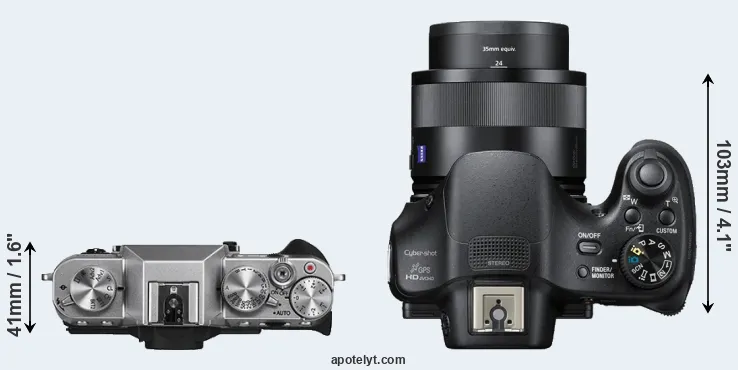 Compare X-T10 versus HX400V top