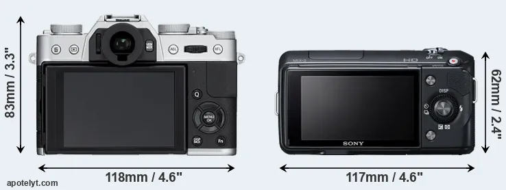 Comparison X-T10 or NEX-3 rear