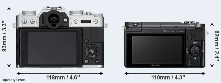 Comparison X-T10 or NEX-3N rear
