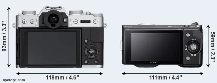 Comparison X-T10 or NEX-5N rear