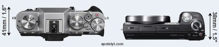 Compare X-T10 versus NEX-5N top