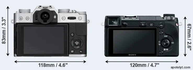 Comparison X-T10 or NEX-6 rear
