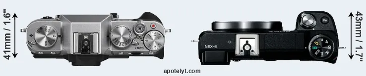 Compare X-T10 versus NEX-6 top