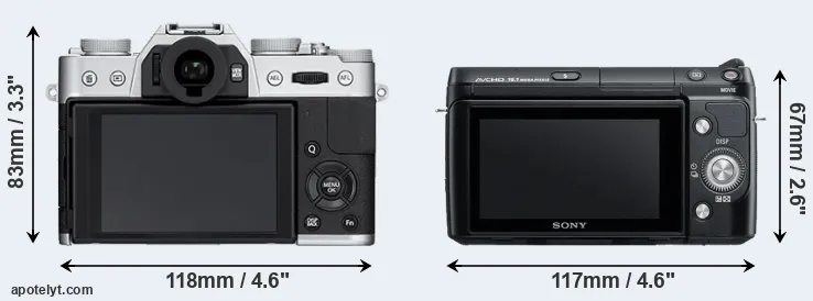 Comparison X-T10 or NEX-F3 rear