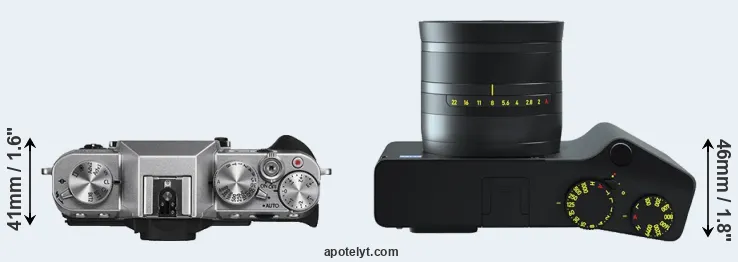 Compare X-T10 versus ZX1 top